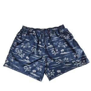 OP Oceon Pacific Swim Trunk sz 40 XL Men Hawaiian Aloha Blue White Tropical Surf